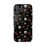 Skull Cherry Leopard Stars Phone Case, Cherry tough case Case, Cute Punk Phone Cover