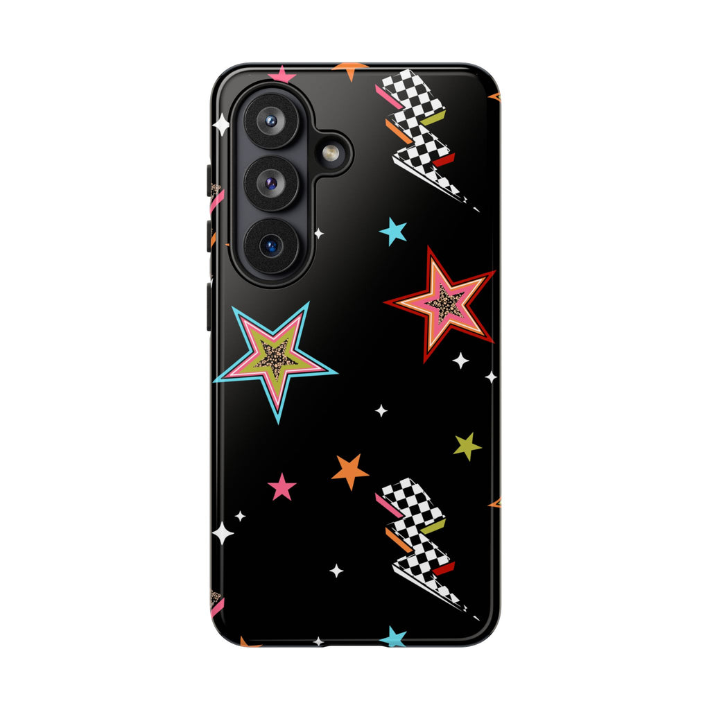 Retro Checkered Stars Phone Case, Punk tough case Case, Cute stars Phone Cover