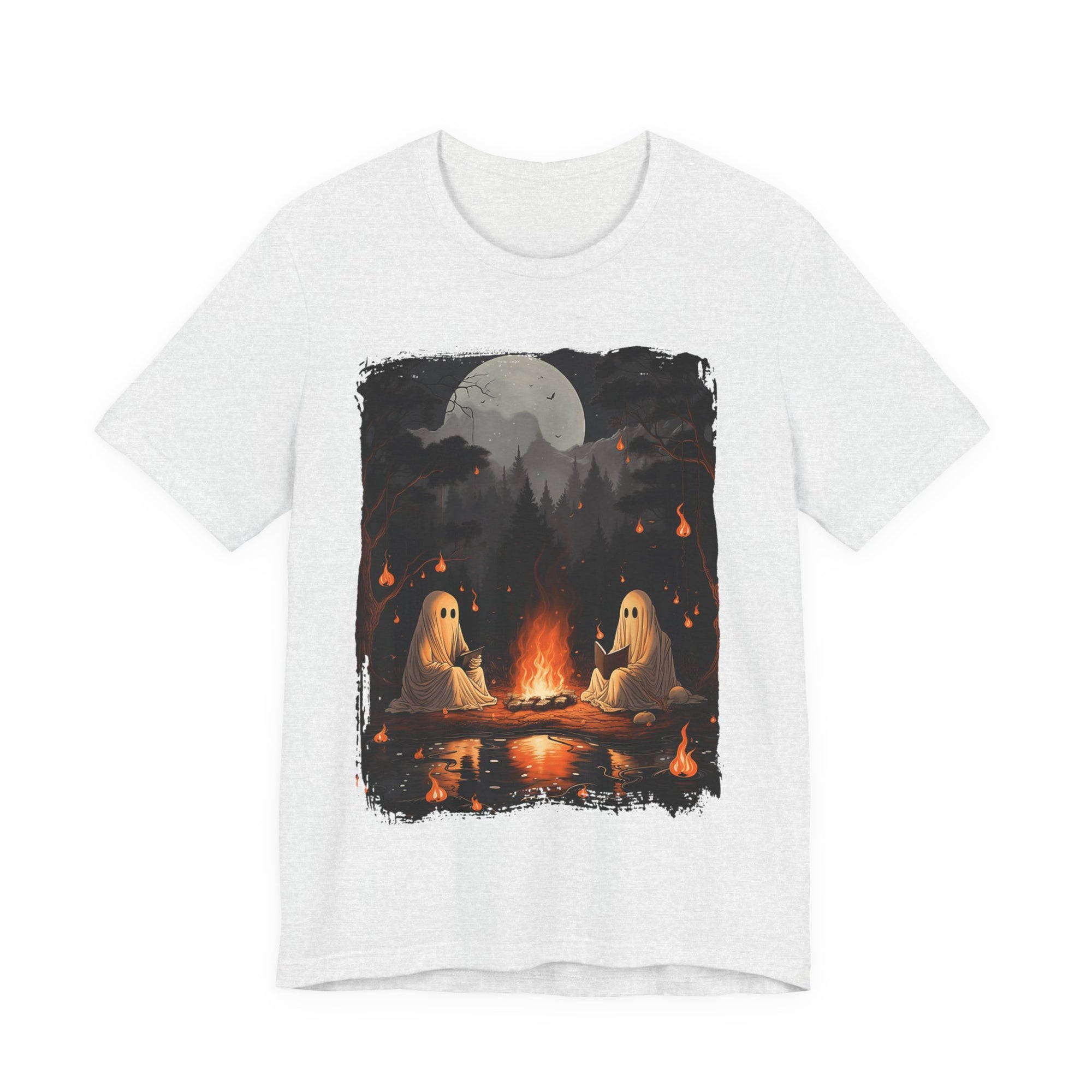 Ghost Reading  While Camping Womens T-Shirt