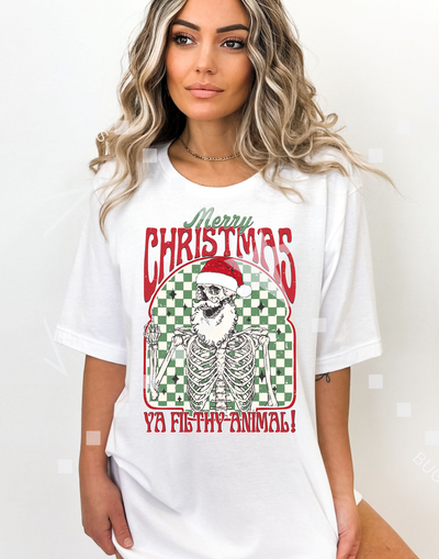 Merry Christmas Ya Filthy Animal Adult Shirt