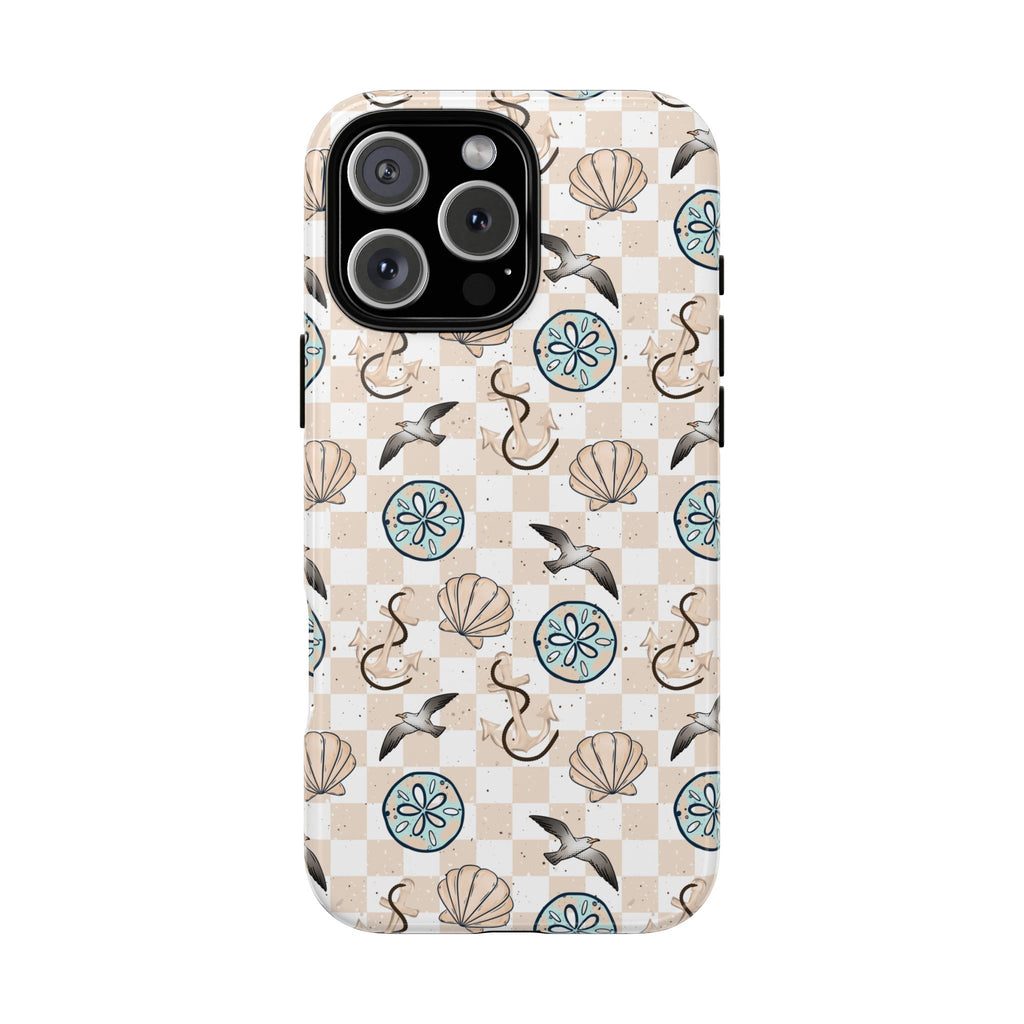 Salty Ocean Phone Case, Beach tough case Case, Cute checkered Phone Cover
