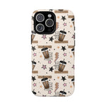 Iced Coffee Phone Case, Stars tough case Case, Cute coffee Bow Phone Cover