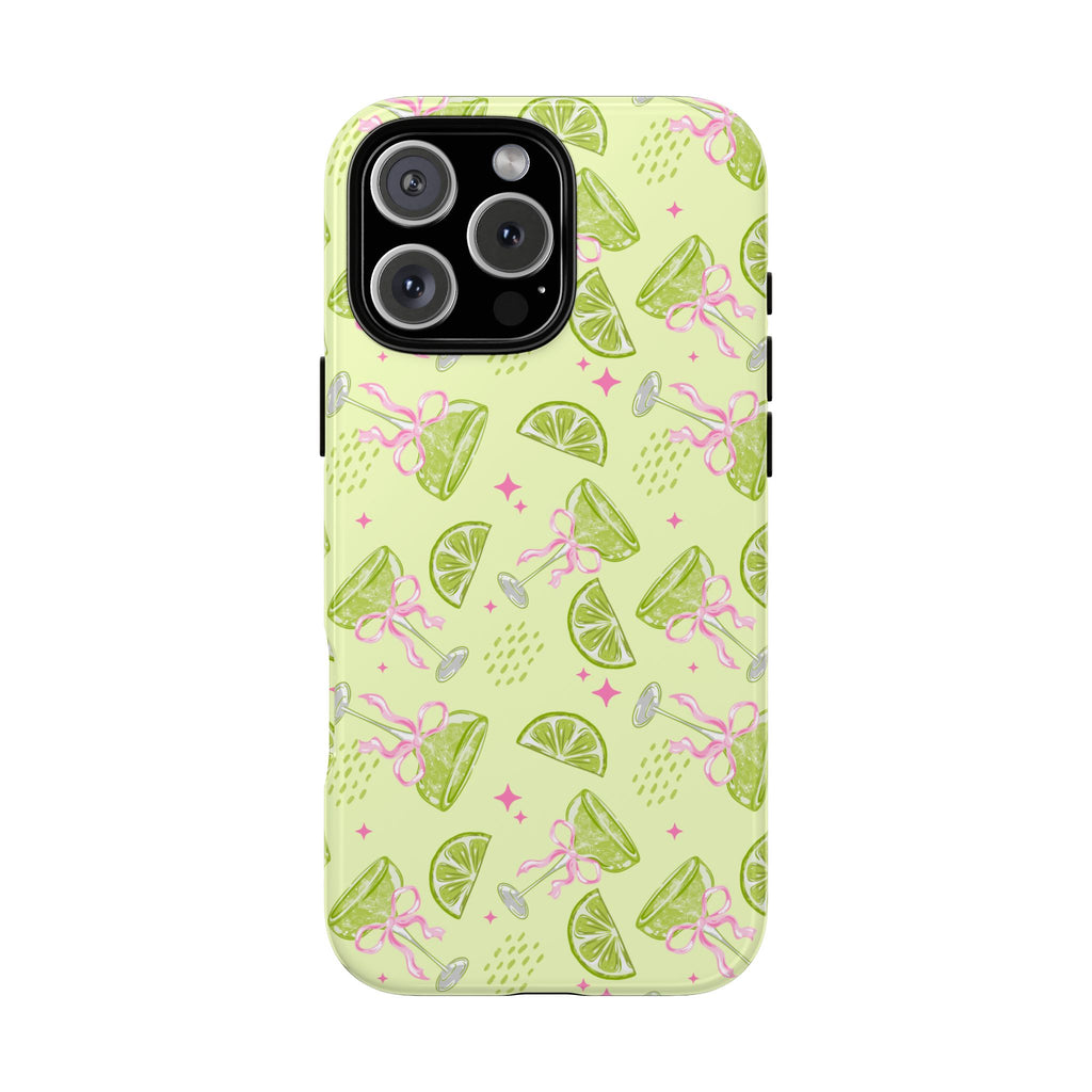 Margarita Phone Case, Floral Pink Bow tough case Case, Cute Fun Phone Cover