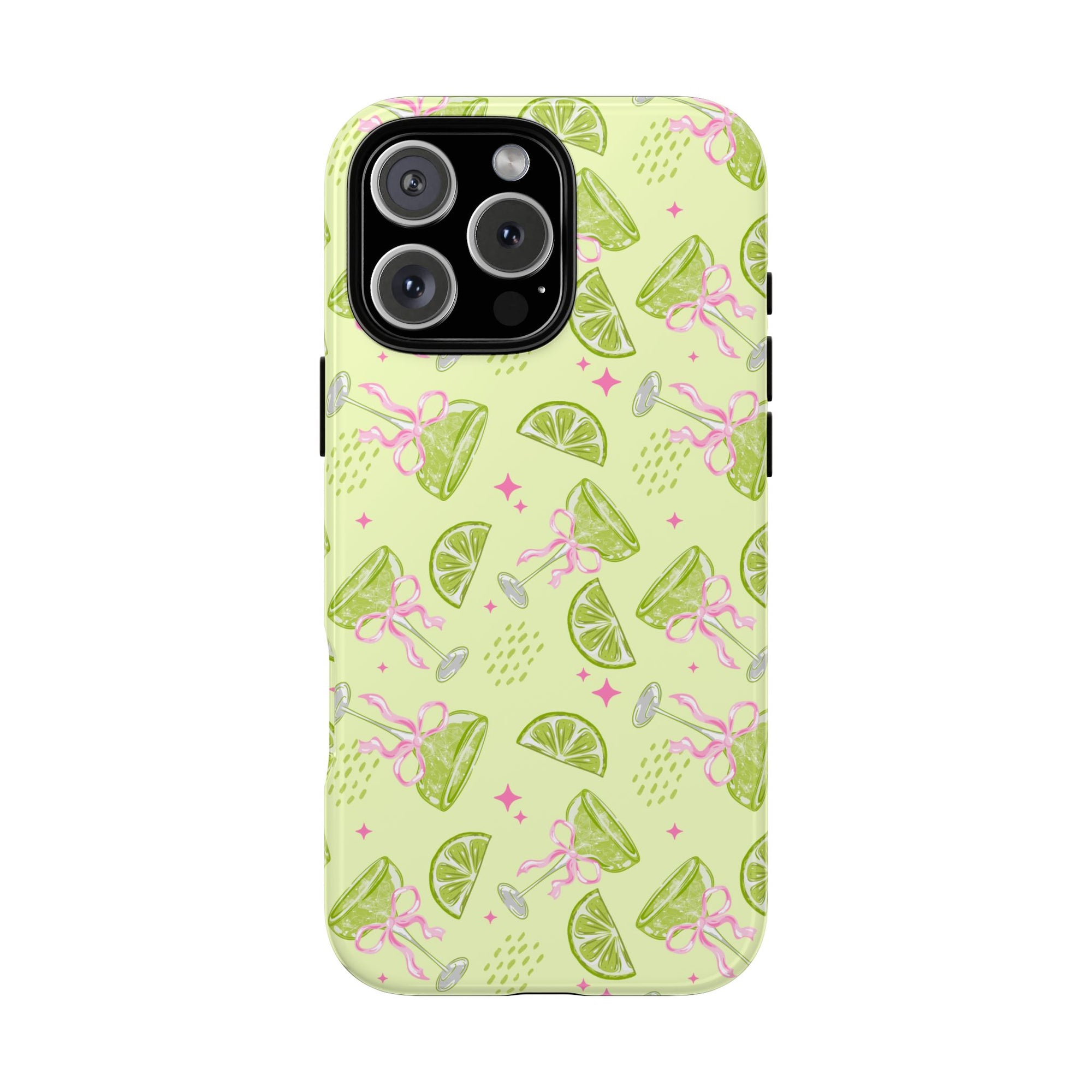 Margarita Phone Case, Floral Pink Bow tough case Case, Cute Fun Phone Cover