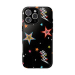 Retro Checkered Stars Phone Case, Punk tough case Case, Cute stars Phone Cover