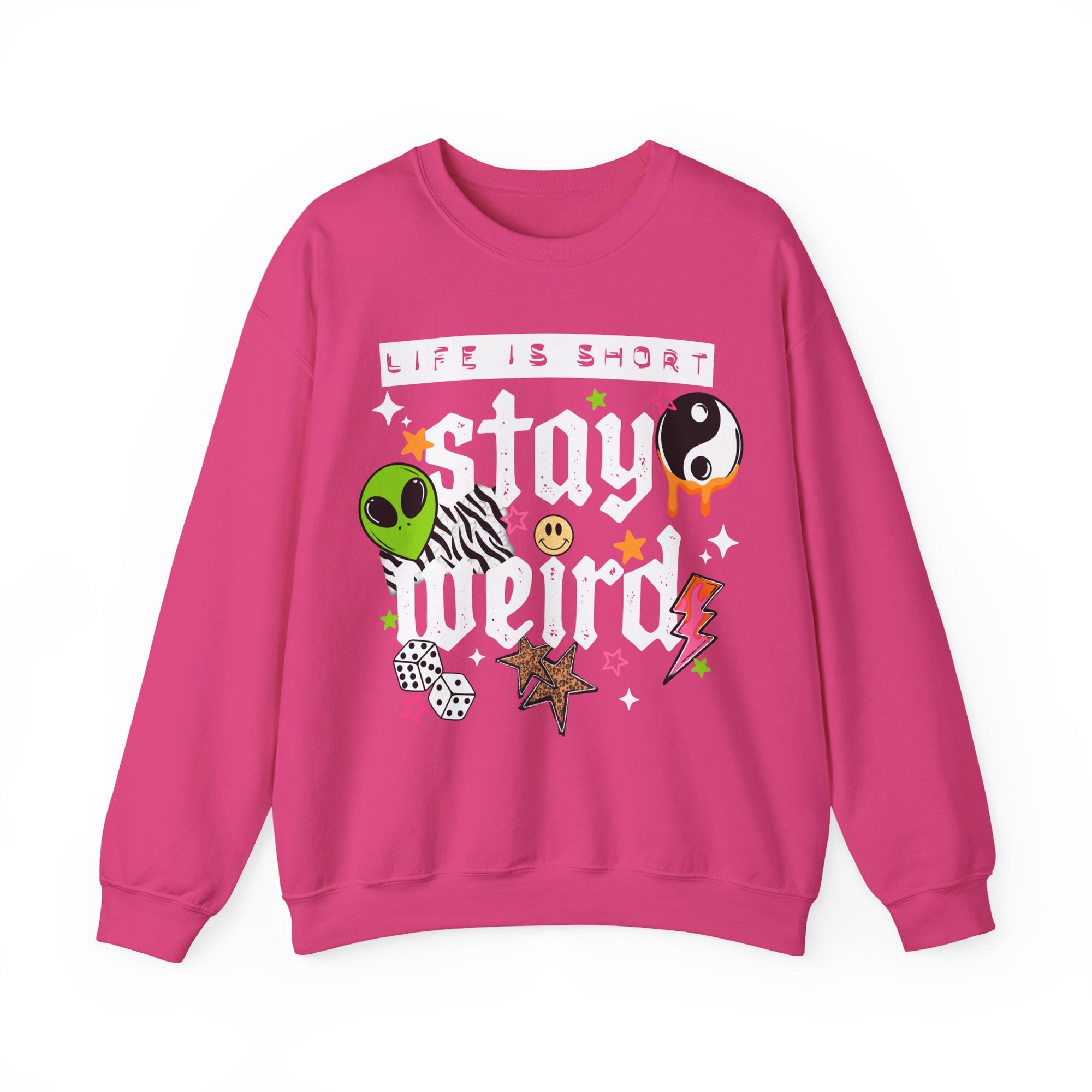 Stay Weird Sweatshirt, Trendy ADHD Sweater, Retro  Sweater, YingYang Vibes, Cute Weird Sweatshirt, Stars
