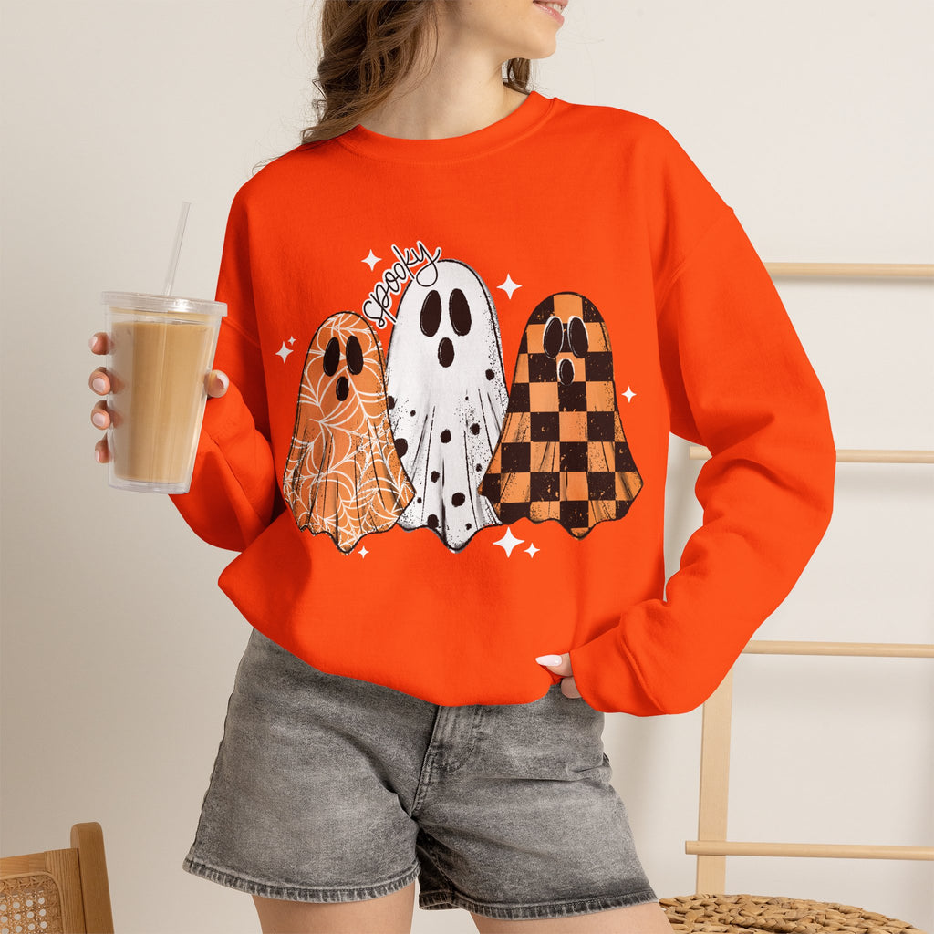 High Quality spooky ghost Crew neck Sweatshirt