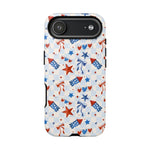 4th of July Star Themed Phone Case, Stars checkered tough case Case, Cute Bow Phone Cover
