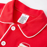 Christmas Red Boys Embroidered Pajamas