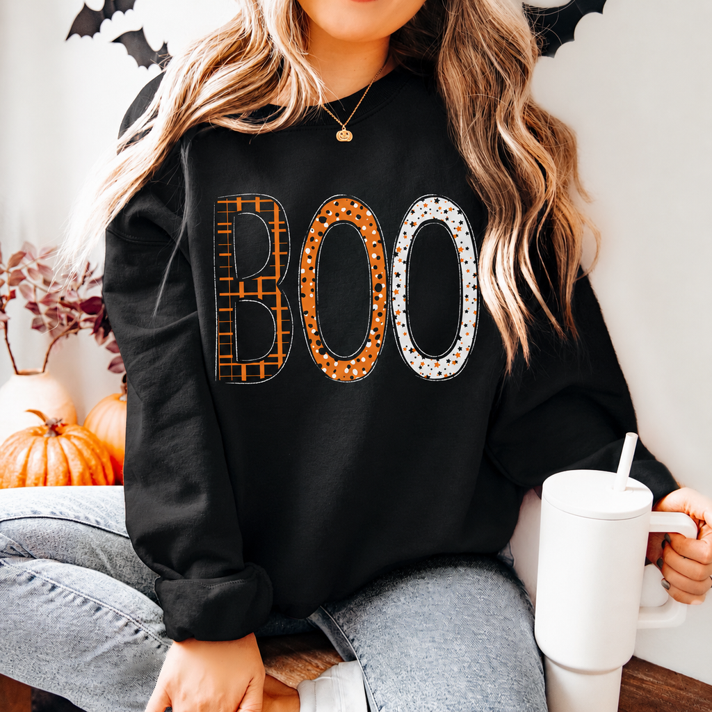 Boo Sweatshirt, Trendy Halloween Sweater, Spooky Season Sweater, Fall Vibes, Cute Ghost Sweatshirt, Stars Ghost