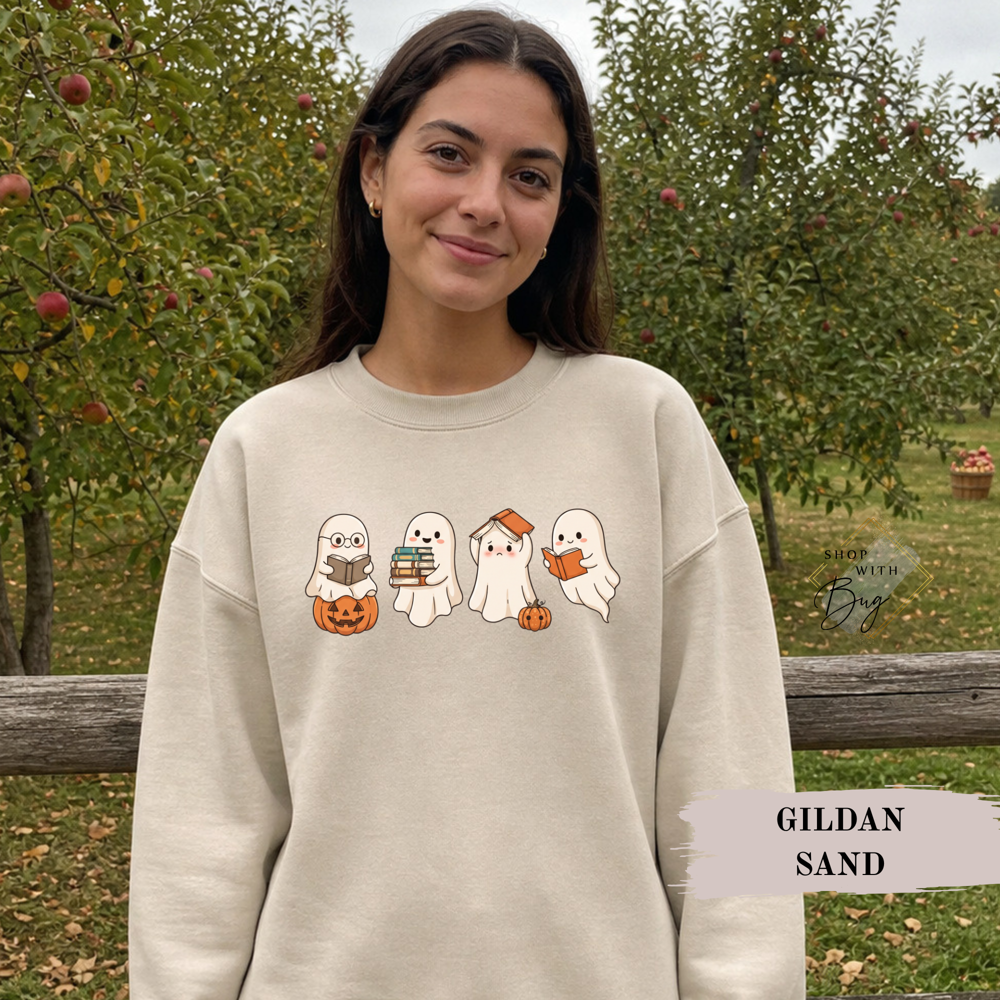 Ghost Books Sweatshirt, Trendy Halloween Sweater, Spooky Season Sweater, Fall Vibes, Cute Ghost Sweatshirt, Stars Ghost