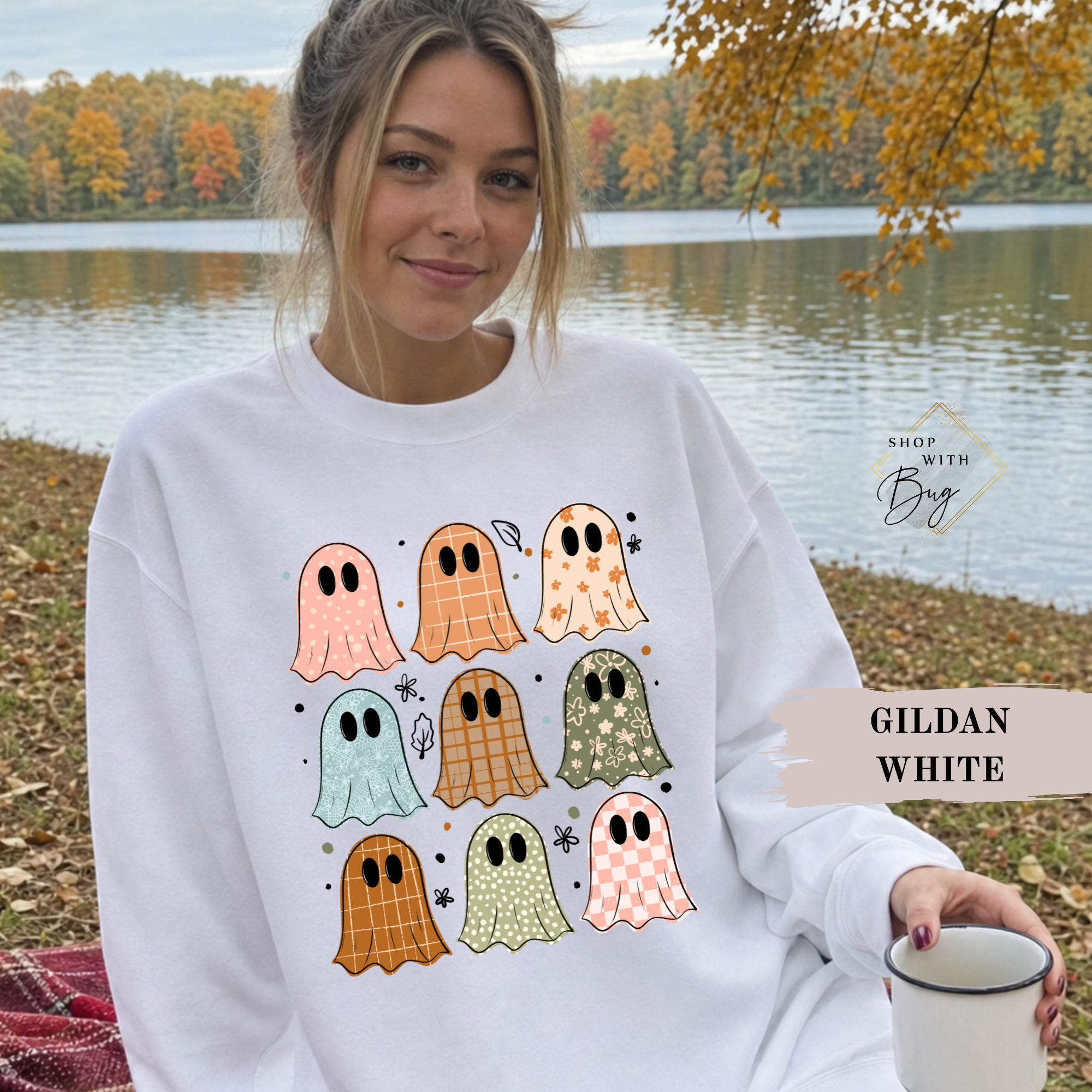 Retro Ghost Sweatshirt, Trendy Halloween Sweater, Spooky Season Sweater, Fall Vibes, Cute Ghost Sweatshirt