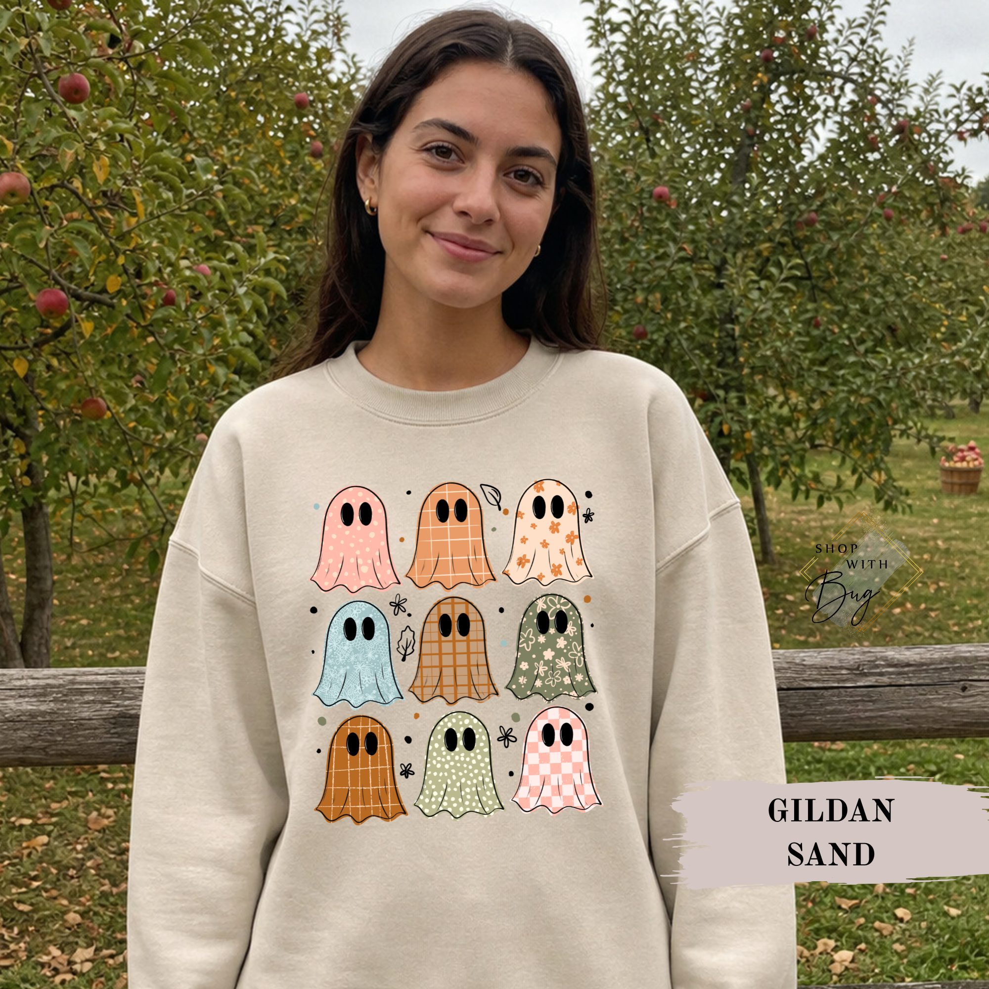 Retro Ghost Sweatshirt, Trendy Halloween Sweater, Spooky Season Sweater, Fall Vibes, Cute Ghost Sweatshirt