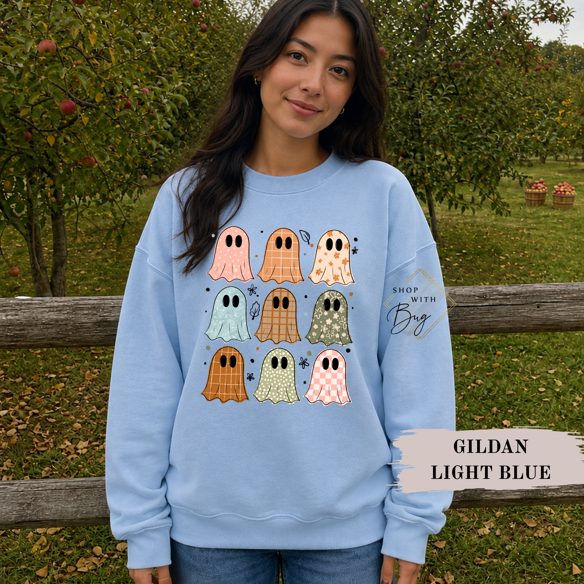Retro Ghost Sweatshirt, Trendy Halloween Sweater, Spooky Season Sweater, Fall Vibes, Cute Ghost Sweatshirt