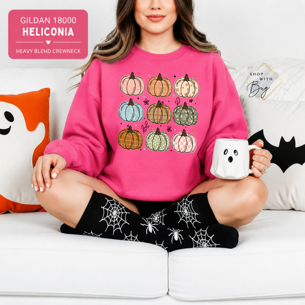 Retro Pumpkins Sweatshirt, Trendy Halloween Sweater, Spooky Season Sweater, Fall Vibes, Cute Pumpkin Sweatshirt