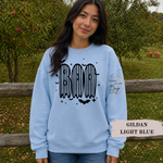 Circus Striped Boo Sweatshirt, Trendy Halloween Sweater, Spooky Season Sweater, Fall Vibes, Cute Boo Sweatshirt