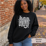Circus Striped Boo Sweatshirt, Trendy Halloween Sweater, Spooky Season Sweater, Fall Vibes, Cute Boo Sweatshirt