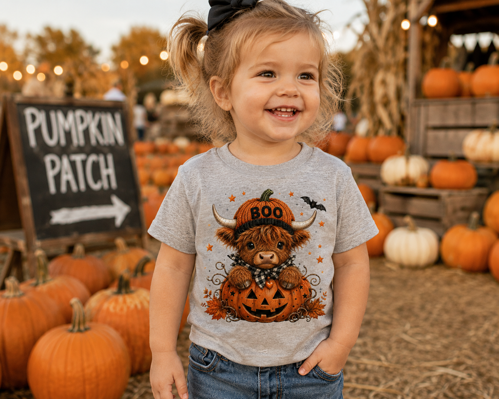 Highland Cow Halloween Youth Short Sleeve Tee
