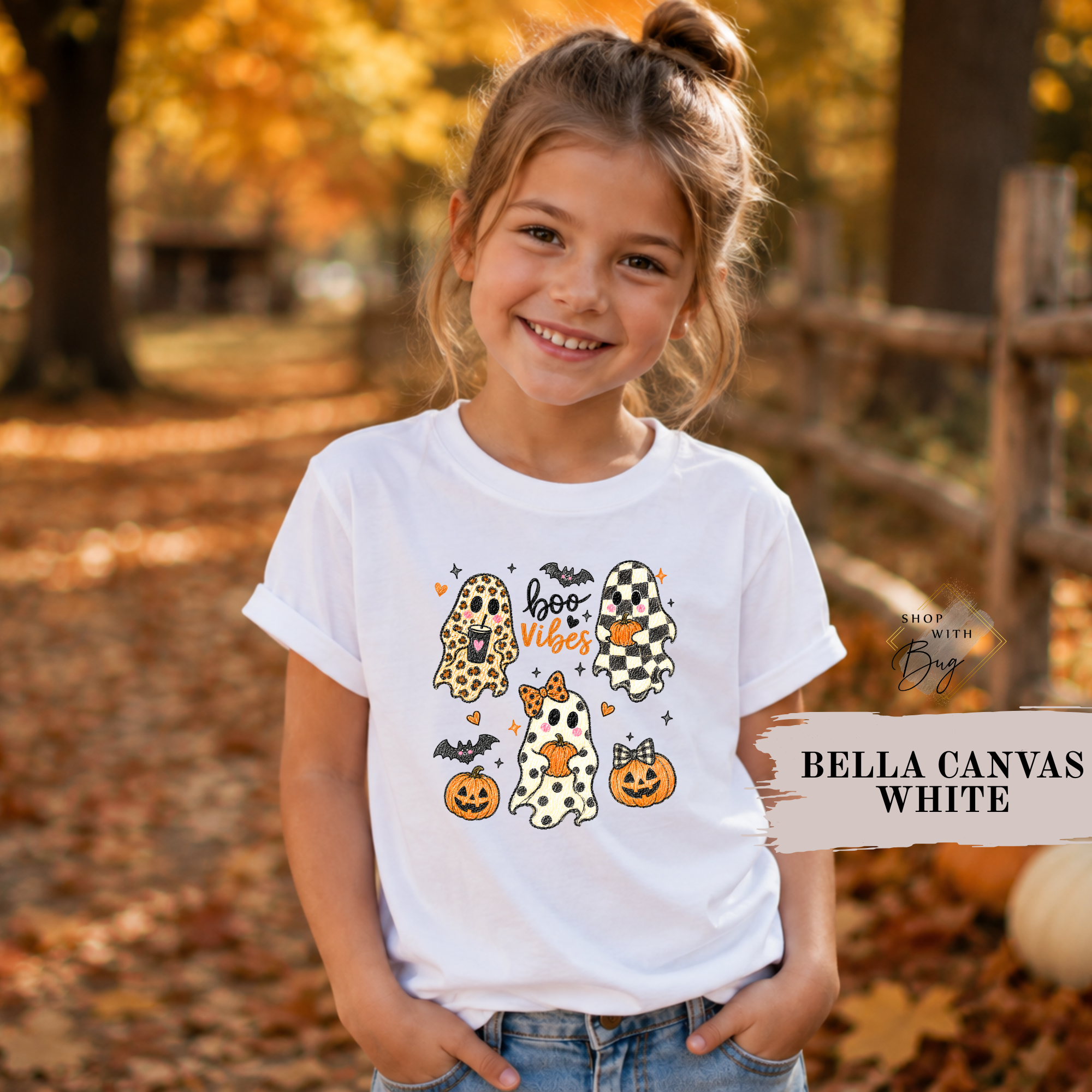 Boo Vibes Halloween Toddler Short Sleeve Tee