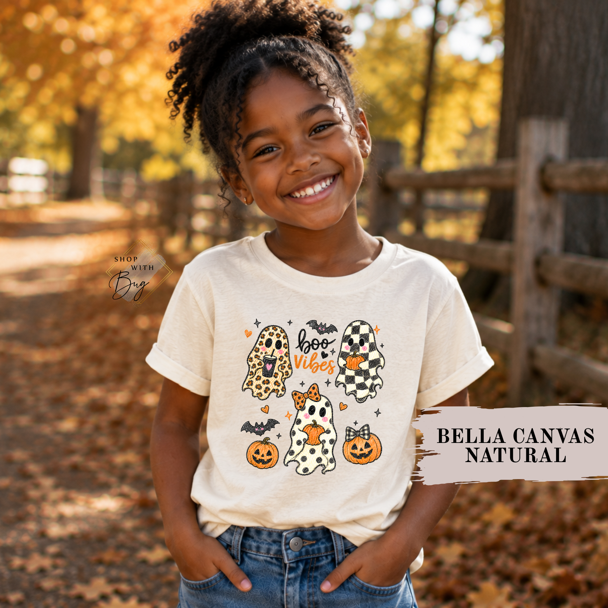 Boo Vibes Halloween Toddler Short Sleeve Tee