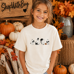Cat Ghost Halloween Youth Short Sleeve Tee