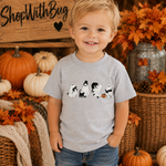 Cat Ghost Halloween Toddler Short Sleeve Tee