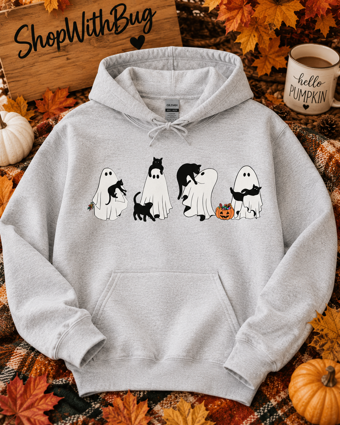 Ghost Cat Hooded Sweatshirt