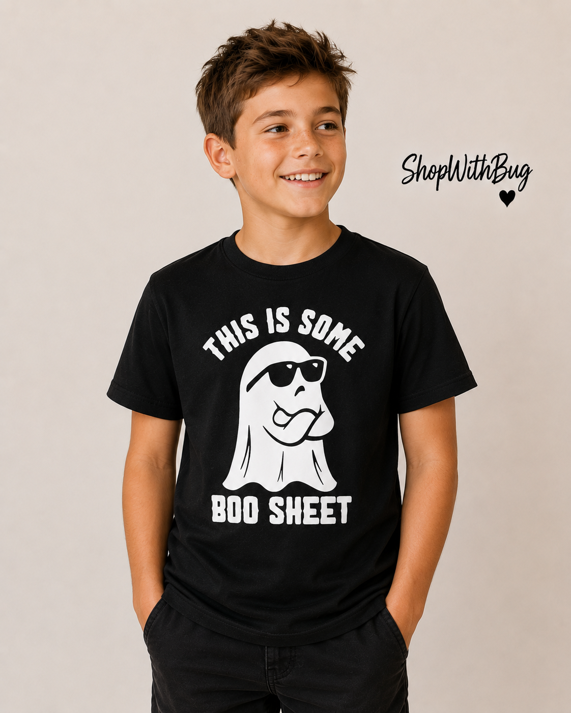 Boo Sheet Halloween Youth Short Sleeve Tee