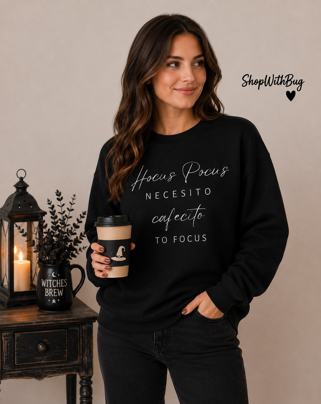 H Pocus Necesito Cafecito to Focus Sweatshirt