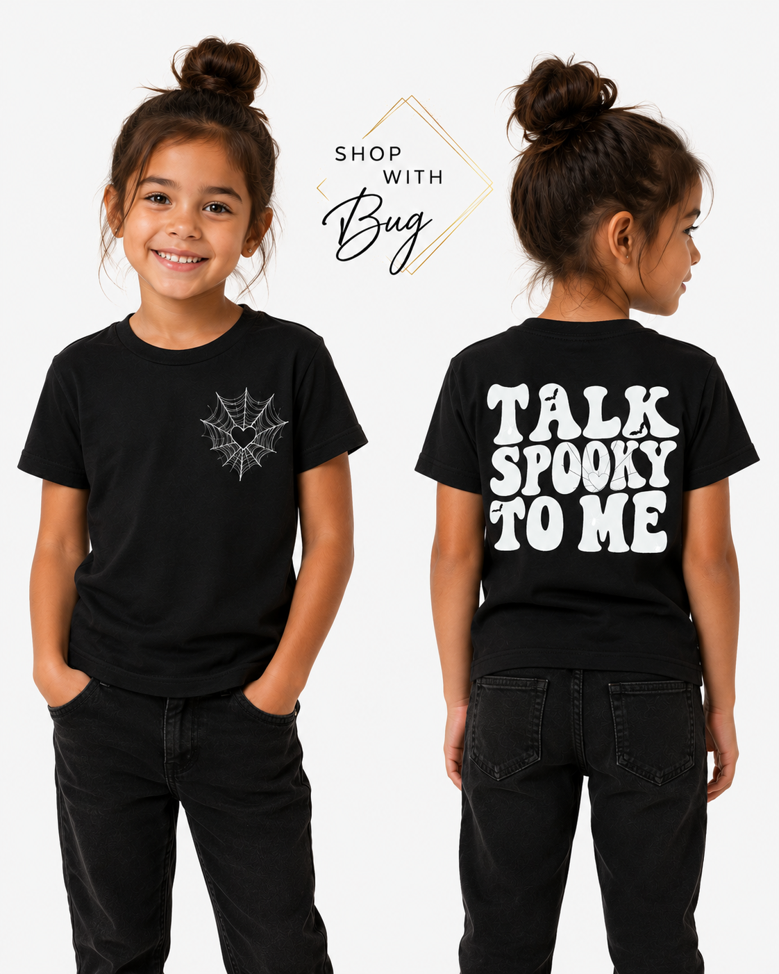 Talk Spooky To Me Halloween Youth Short Sleeve Tee