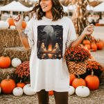 Ghost Reading  While Camping Womens T-Shirt