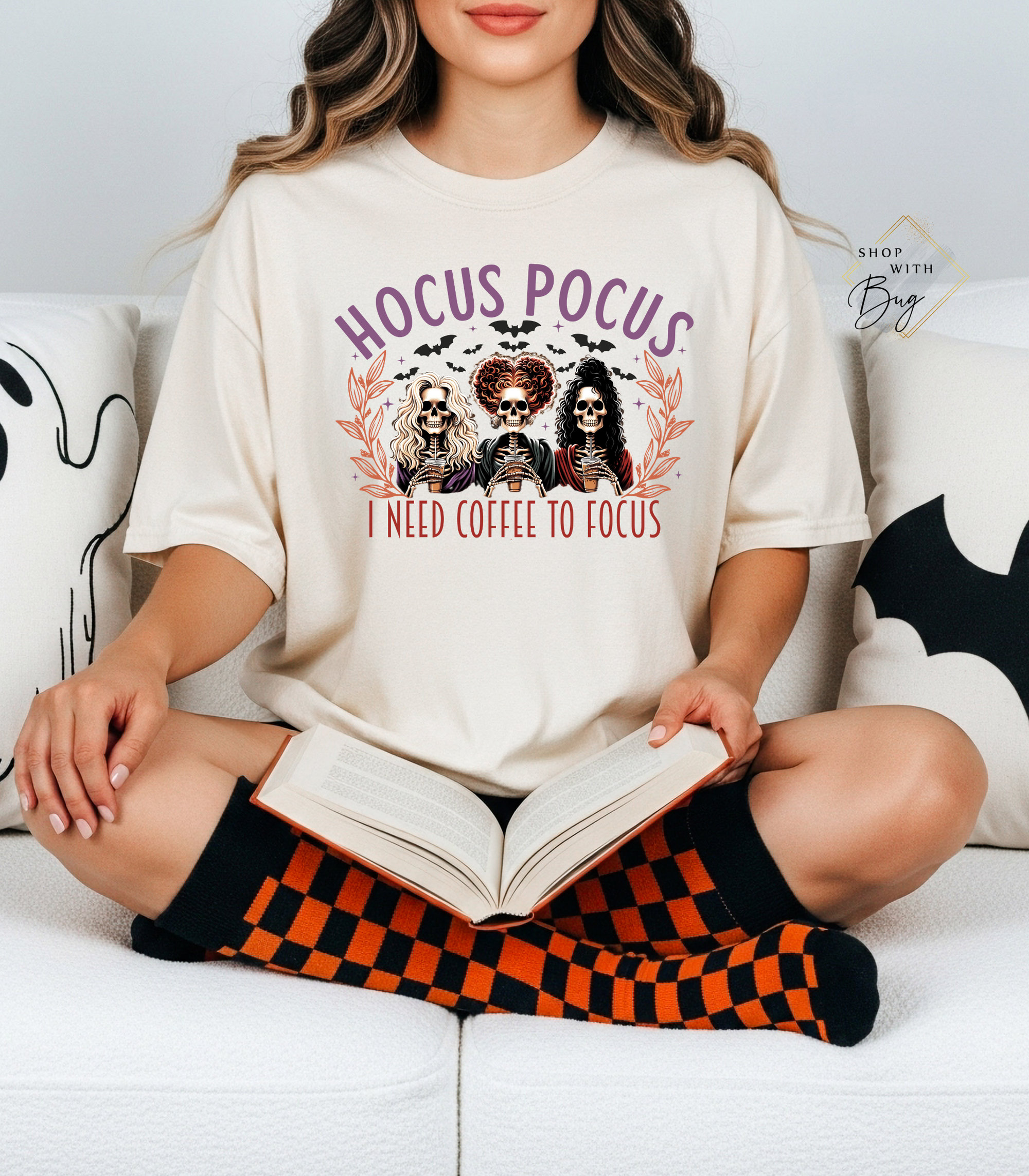 Pocus I need Coffee to Focus Halloween T-Shirt