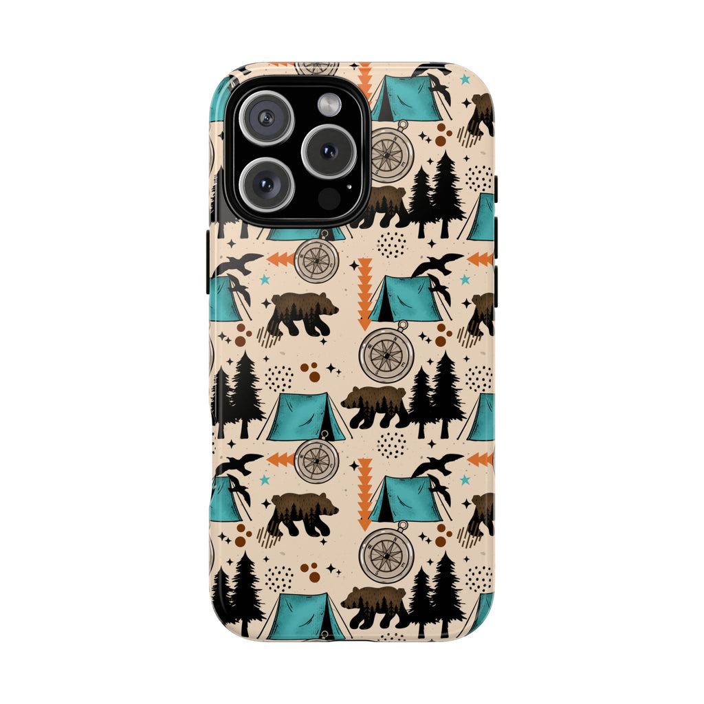 Camping Themed Phone Case, Bear tough case Case, Cute Nature Phone Cover