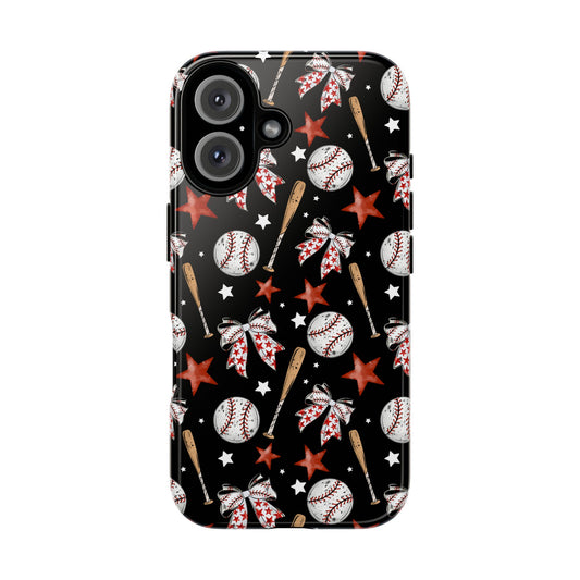 Baseball Star Themed Phone Case, Stars checkered tough case Case, Cute Baseball Phone Cover