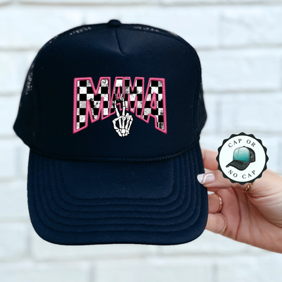 Mama Peace Skull  Foam Trucker Hat