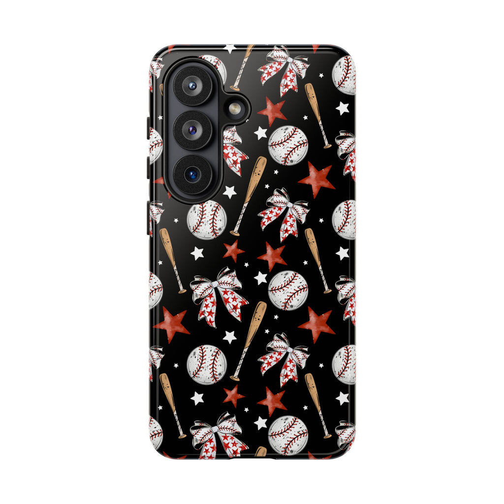 Baseball Star Themed Phone Case, Stars checkered tough case Case, Cute Baseball Phone Cover