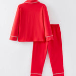 Christmas Red Boys Embroidered Pajamas