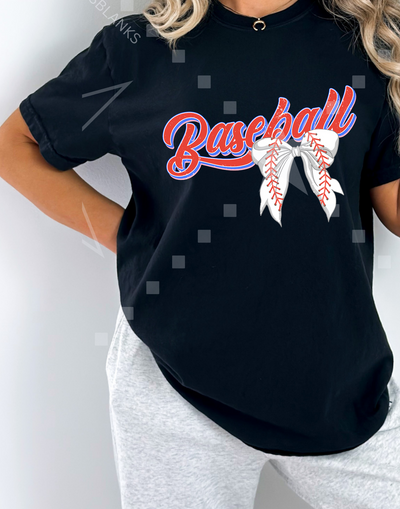 Baseball Bow Adult Shirt
