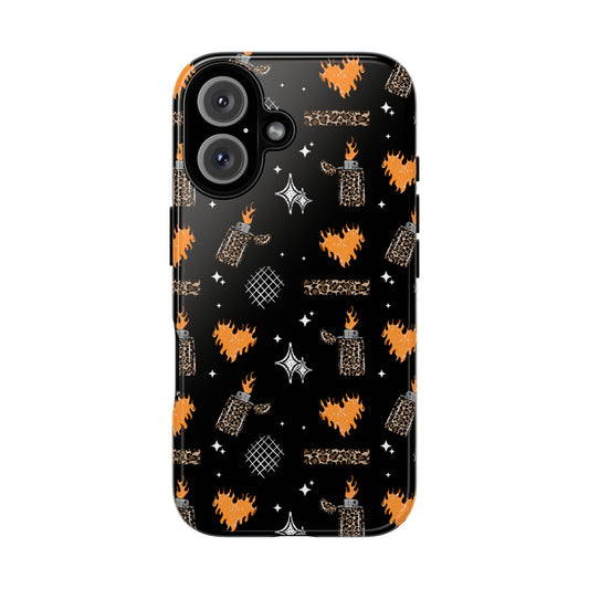 Heart Fuel Phone Case, Floral Cottagecore tough case Case, Cute Leopard Phone Cover