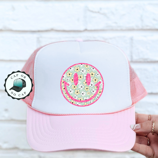 Retro Smiley Foam Trucker Hat