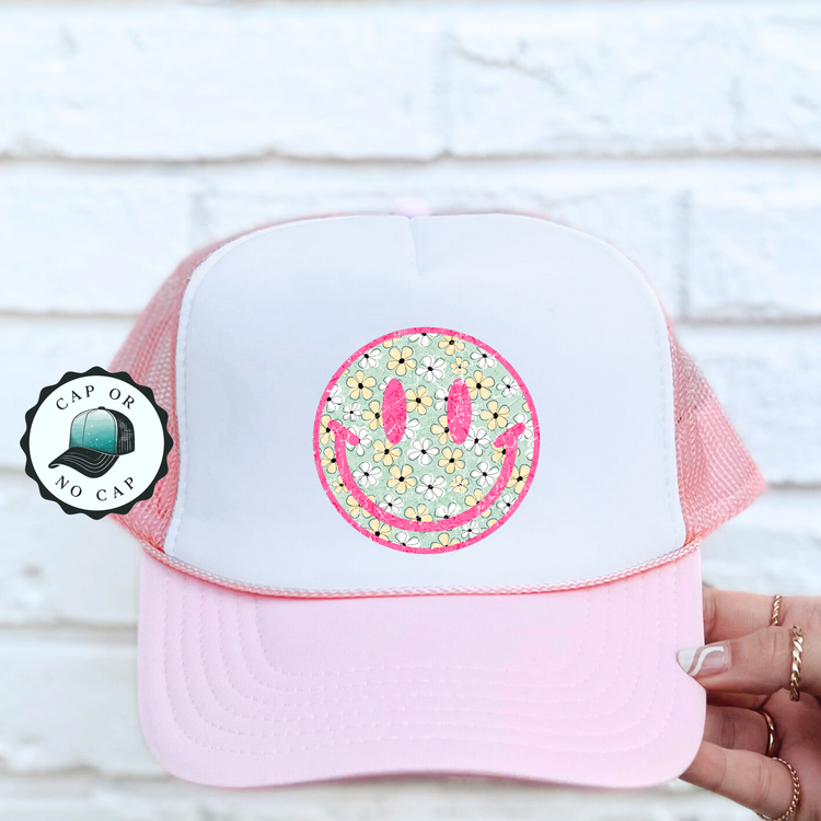 Retro Smiley Foam Trucker Hat
