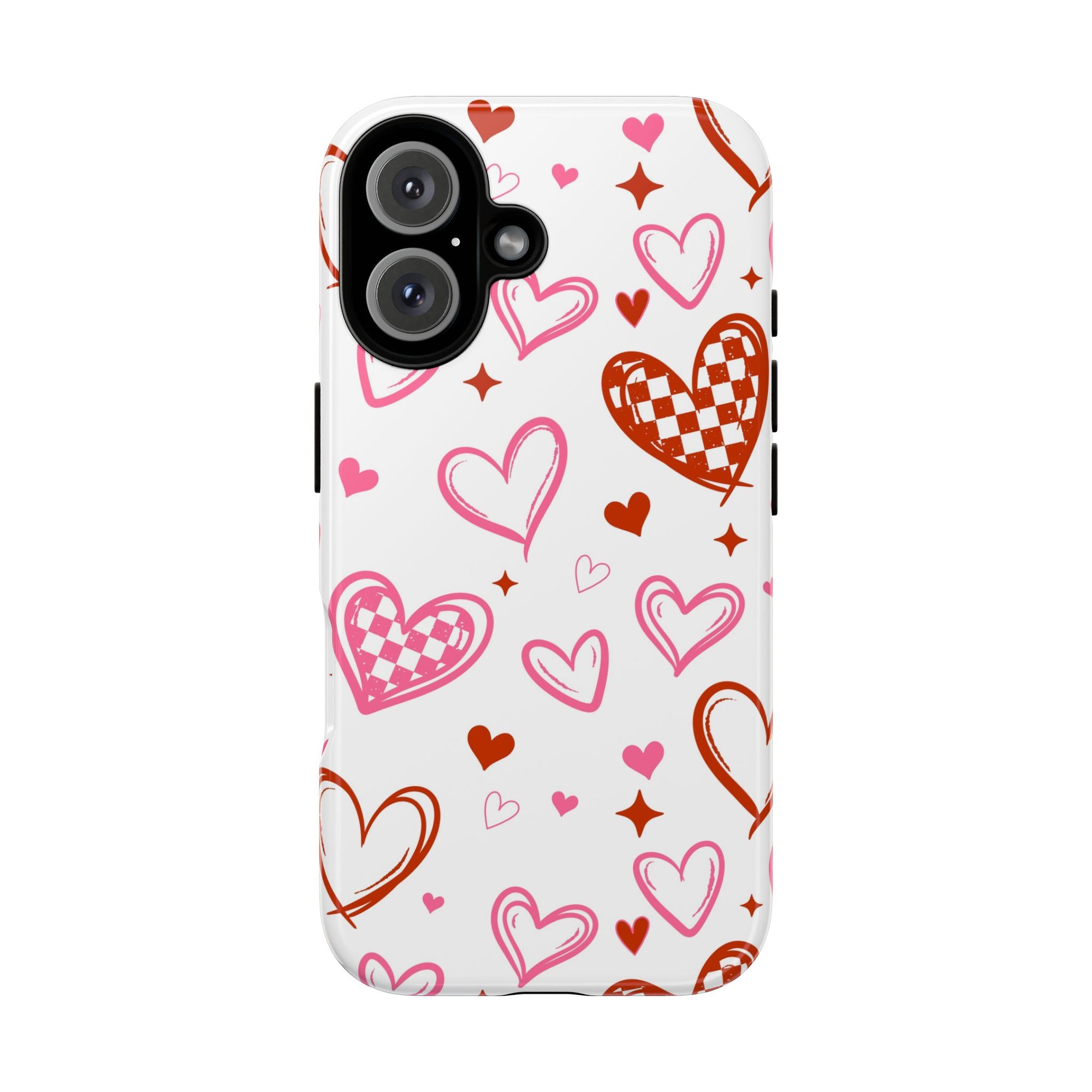 Checkered Heart Themed Phone Case, Hearts tough case Case, Cute Hearts Phone Cover