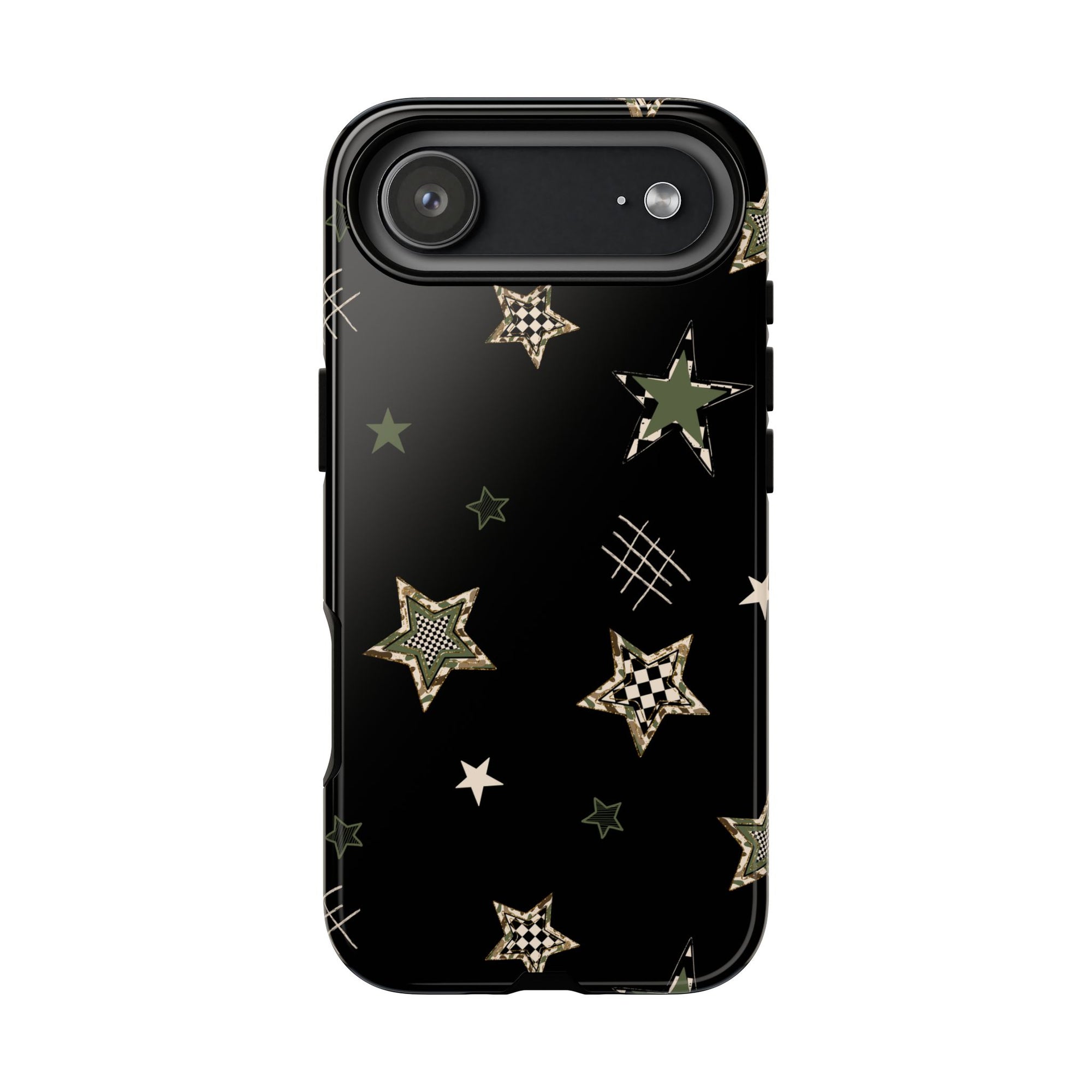 Camo Stars Phone Case, Floral Checkered Camo tough case Case, Cute Phone Cover