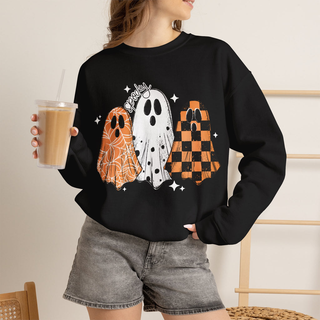 High Quality spooky ghost Crew neck Sweatshirt