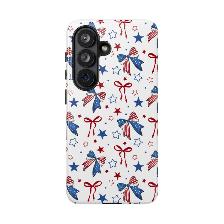 4th of July  Star Themed Phone Case, Stars checkered tough case Case, Cute Bow Phone Cover