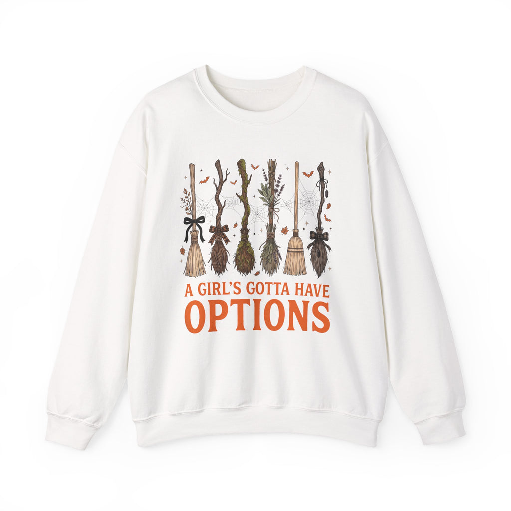 Retro A Girls Gotta Have Options Shirt, Halloween Witch Shirt, Spooky Season Pullover, Feeling Witchy Tee, Fall Gift for Women
