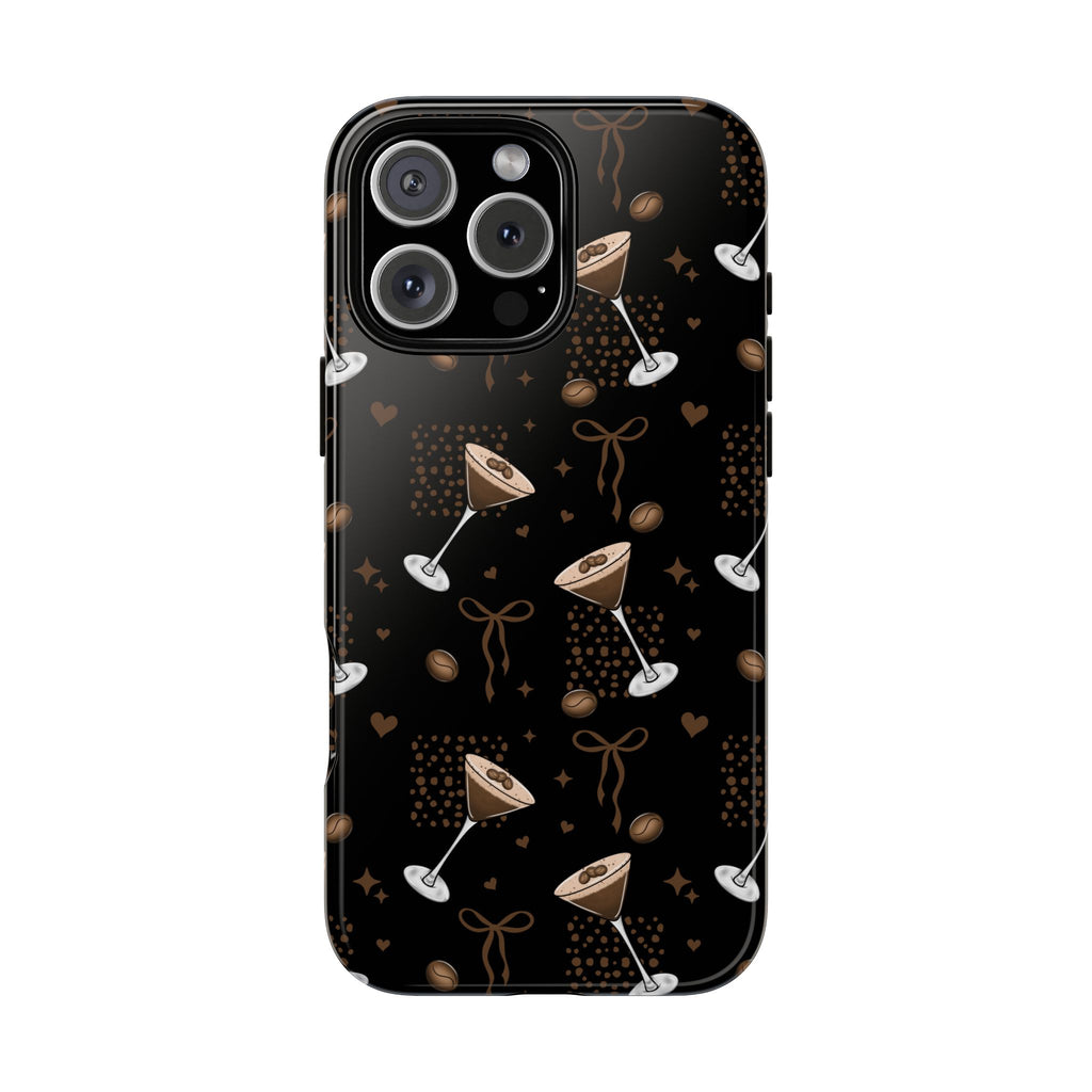 Espresso Martini Phone Case, Bow tough case Case, Cute coffee Phone Cover
