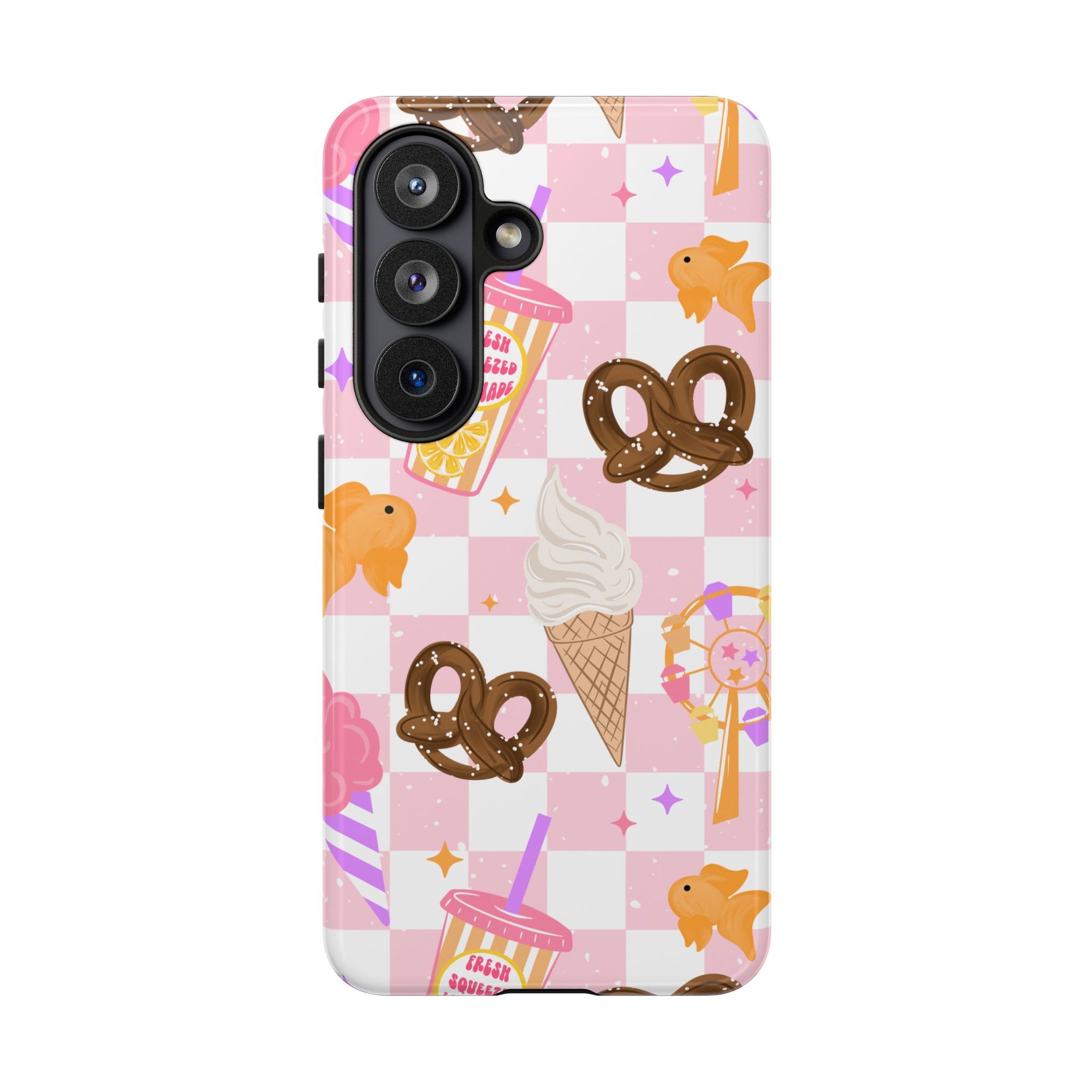 Carnival Themed Phone Case, Stars checkered tough case Case, Cute Fair Phone Cover