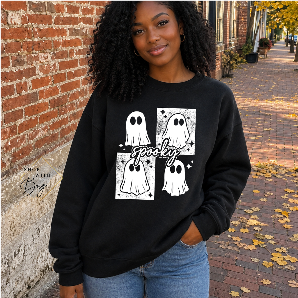 Spooky Sweatshirt, Trendy Halloween Sweater, Spooky Season Sweater, Fall Vibes, Cute Ghost Sweatshirt, Stars Ghost