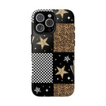 Checkered Leopard Star Phone Case, Stars tough case Case, Cute Punk Phone Cover
